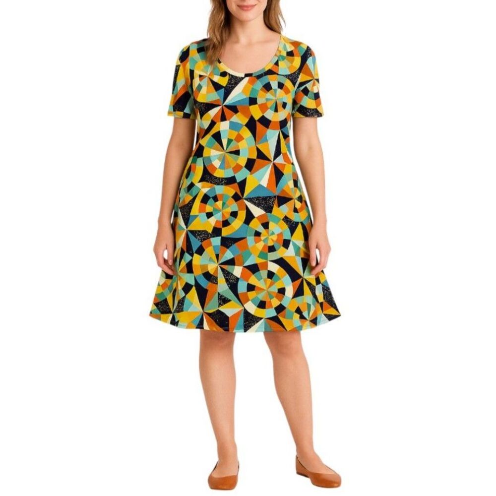LuLaRoe Scarlett Bright Geometric Pattern Dress | XS